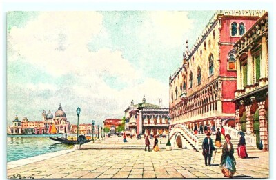 S01-6213, VENEZIA, ITALY, IL MOLO E PALAZZO DUCALE, 100-year-old POSTCARD
