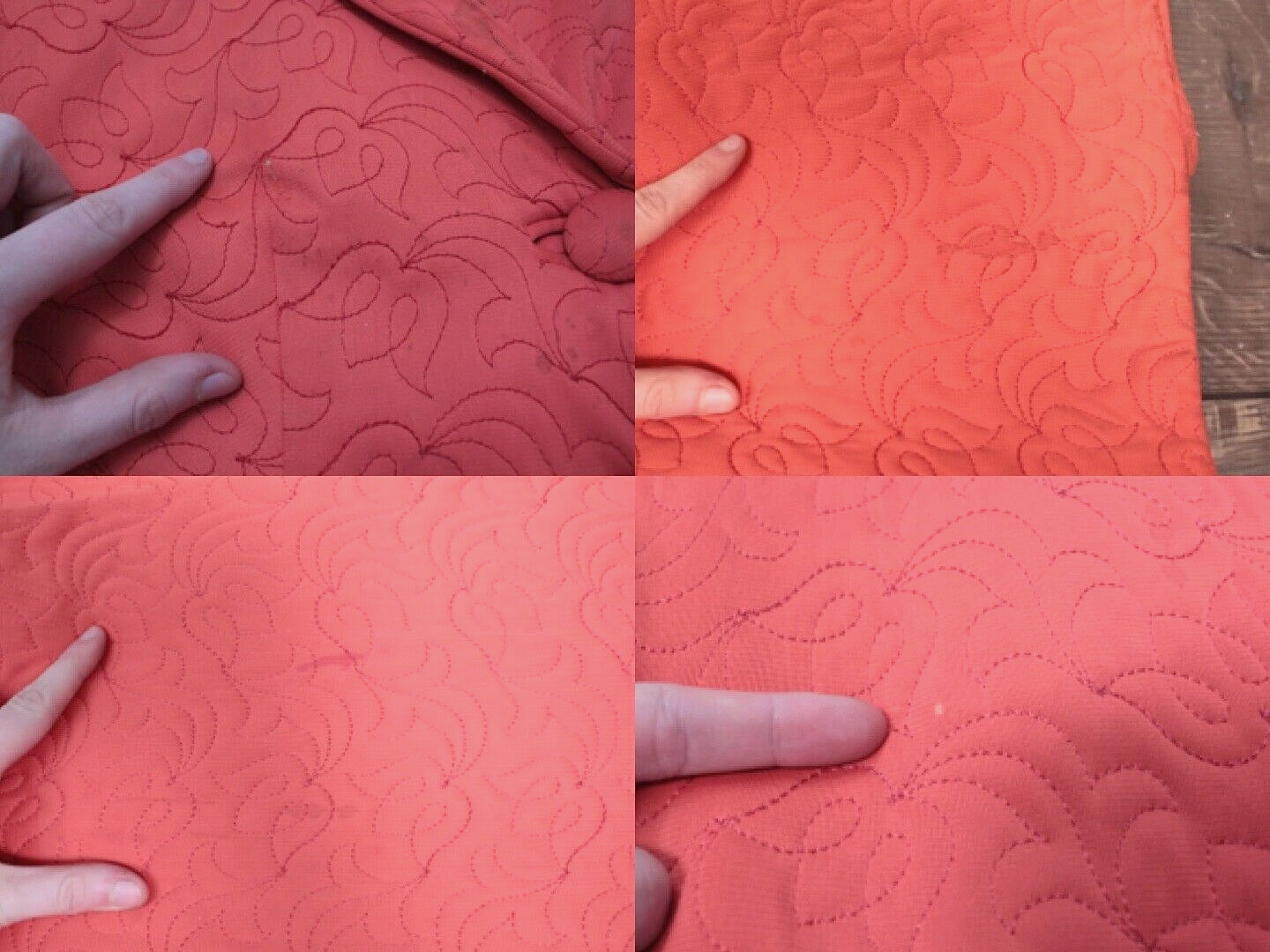 Vtg Women's 40s Coral Orange Housecoat Robe 1940s… - image 6