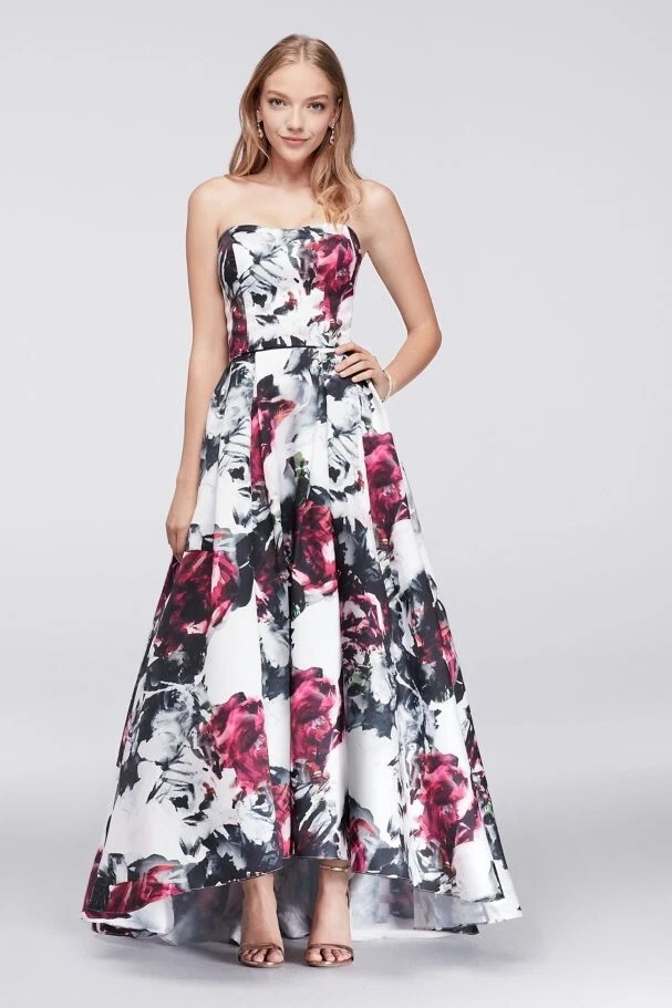 Betsy and adam high neck satin ball best sale gown