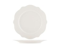 H&H 6 Flache Teller Festoniert Blanc Aus Ivory New Bone China 27 Cm
