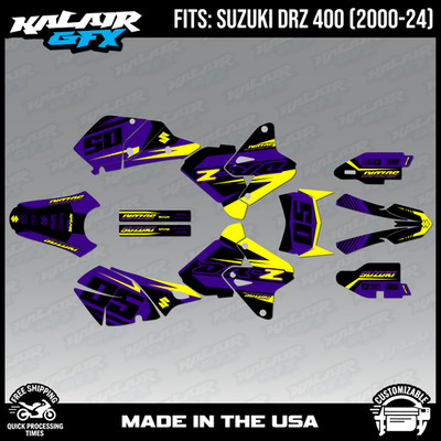 Graphics kit for Suzuki DRZ400 SM, S and E (2000-2024) Quantum Series - Purple