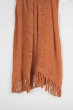 50x60 Rizzy Home Orange Solid Fringe Throw Blanket TH0432 - Aprx 50" x 60"