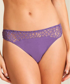 La Perla Studio Iris Wirefree Bralette Bra Thong Set 36D M Grape Purple