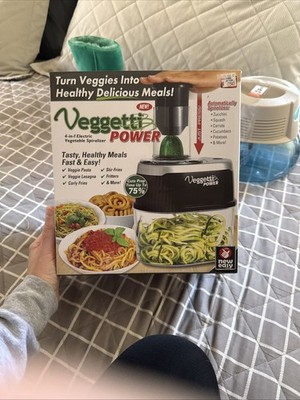 NEW Deluxe Veggetti POWER Vegetable Spiralizer Electric 4-in-1 Large 2 Qt