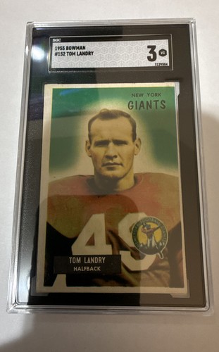Tom Landry #152 1955 Bowman card