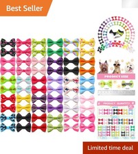Cute Dog Hair Bows - 60 Pcs Bowknot Clip Set for Medium and Small Pets