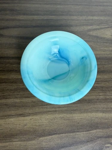 Avon 1986 Floral Soap Candy Dish Vintage Marbled Green Blue Roses Milk Glass