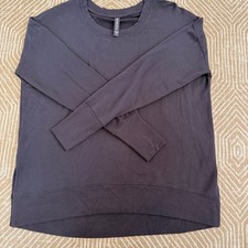Athleta Black Crewneck Sweatshirt Size L Modal Blend Soft Stretch Pullover
