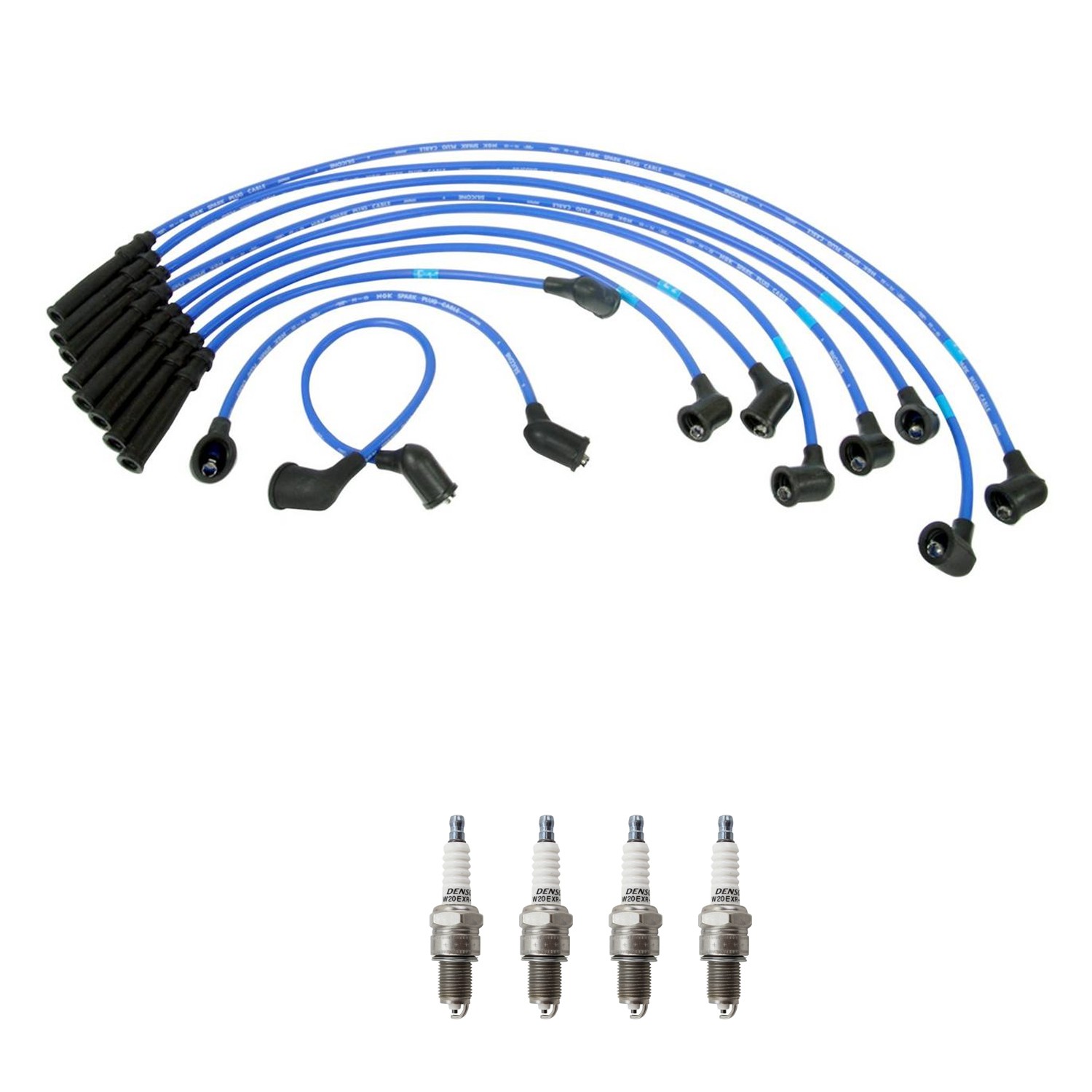 NGK Wire Set  Denso 4 Standard Spark Plugs Kit for 200SX Base 2.0 L4 Z20E 80-81
