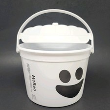 McDonalds 2022 McBoo Halloween Bucket White Ghost Pumpkin Happy Meal Pail