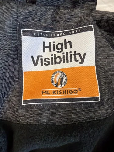 Kishigo Ripstop Bomber Jacket Hi Vis Yellow Reflective Men Medium JS130 VG image 9