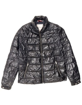 Tommy Hilfiger Damen Wattierte Jacke UK 10 Small Navy Blau Polyamid CG10
