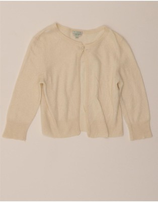 Benetton Damen Crop 3/4 Ärmel Cardigan Pullover UK 8 Small Off White DL34