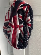 Womens Polyester Sheer British England UK Flag Union Jack Fashion Infinity Scarf