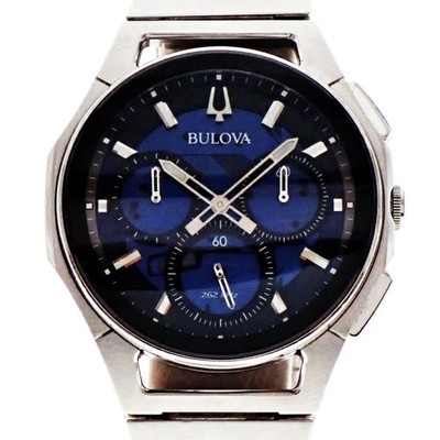Bulova Curv 96A205 Men's Quartz Watch Navy Dial SS From Japan