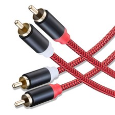 RCA Cable 3Ft,2Rca Male to 2-Rca Male Audio Stereo Subwoofer Cable Hi-Fi Sound 