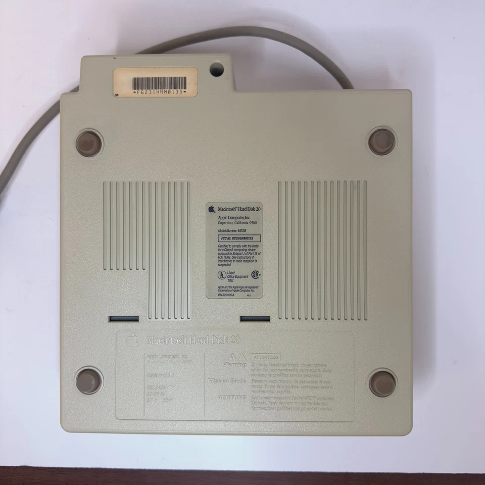 Vintage Apple Macintosh Hard Disk 20 M0135 HD-20 Drive Tested! - Image 4 of 4