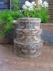 Stack of 3 Medium Papier Mache Boxes William Morris Strawberry Thief Blue Calico