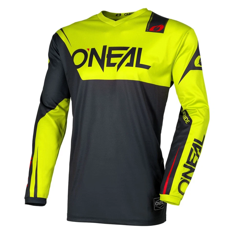 O'Neal Element Racewear Jersey MX Off-Road Negro Neón Amarillo - Imagen 1 de 1