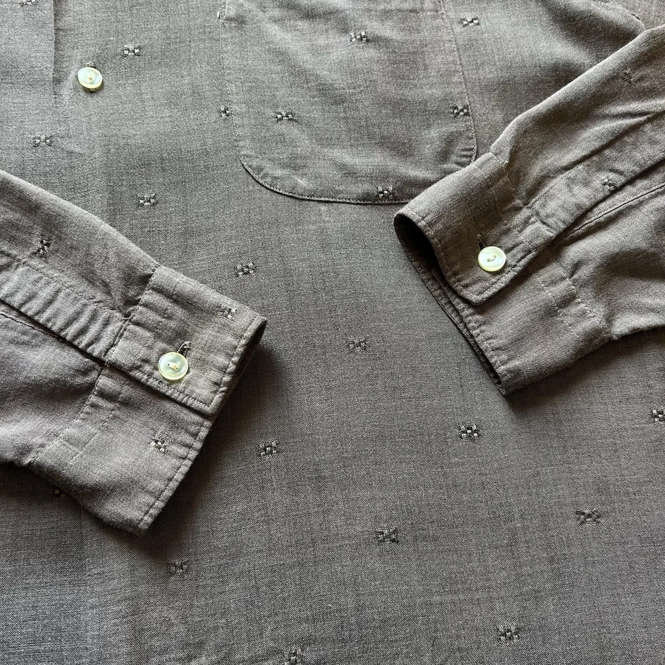 Vintage 1950s Donegal Patterned Rayon Loop Collar Shirt Sz M - Image 3 of 4