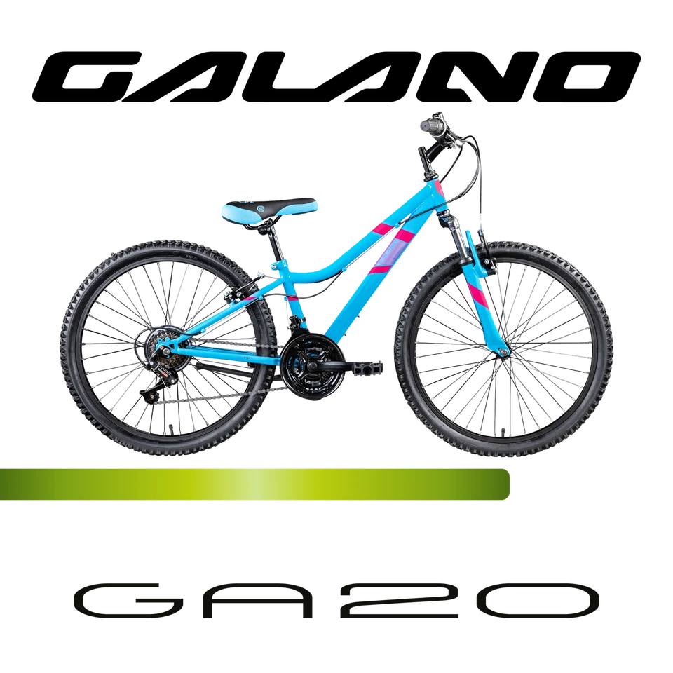 Galano GA20 Mountainbike 24 Zoll Hardtail Alu Fahrrad 21-Gang Jugend blau 30cm - Bild 2 von 4