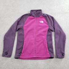 The North Face Jacket Womens Medium Pink Purple Fleece Full Zip Hiking Outdoors