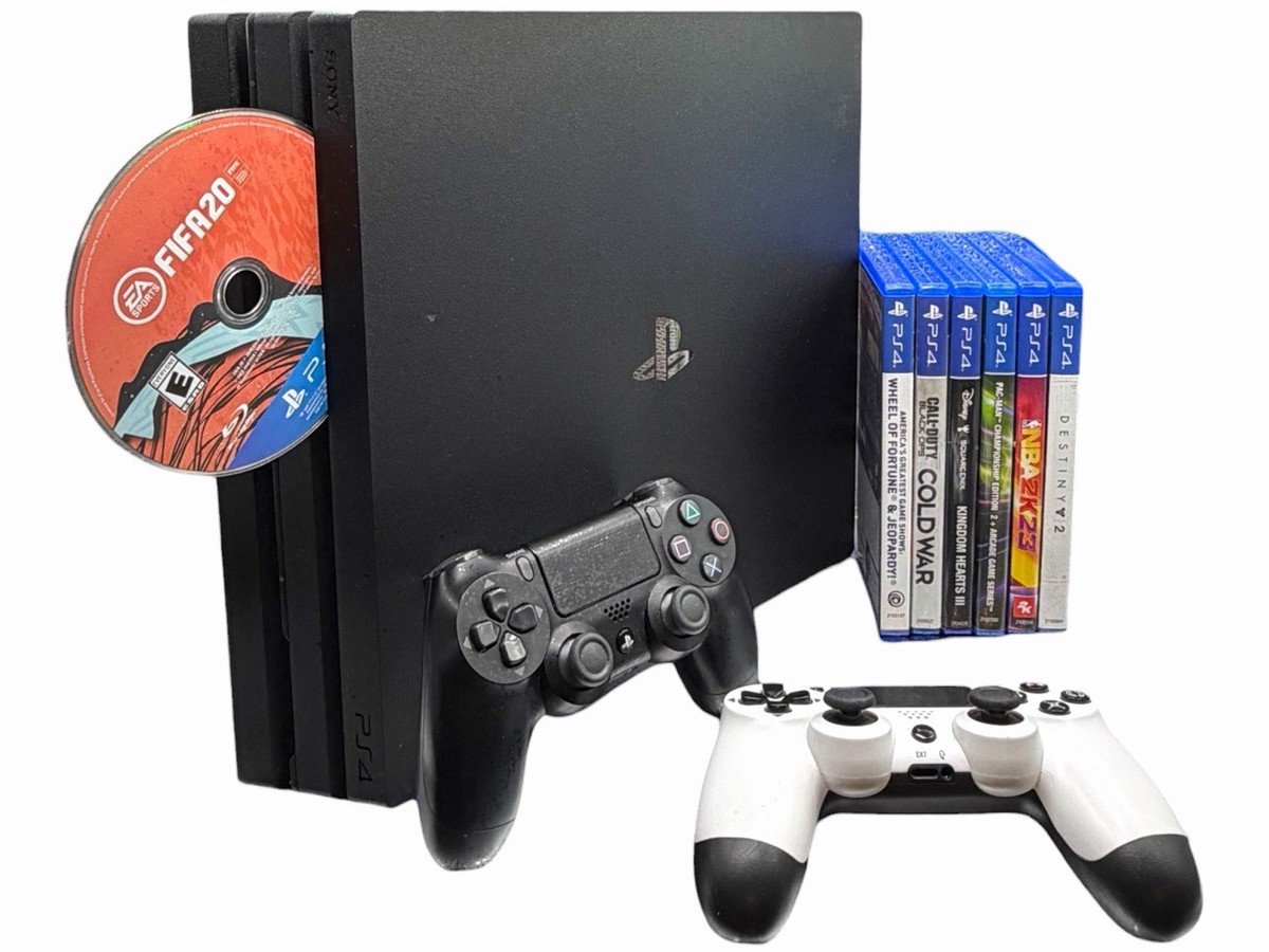 Sony PlayStation 4 Pro PS4 1TB Console w/2 Controller + 7 Games