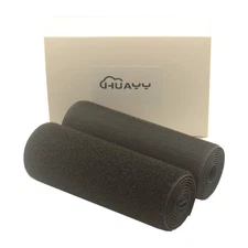 Sew on Hook and Loop Style，Non-Adhesive Nylon Strips Fabric，Black (6in x 1yd)