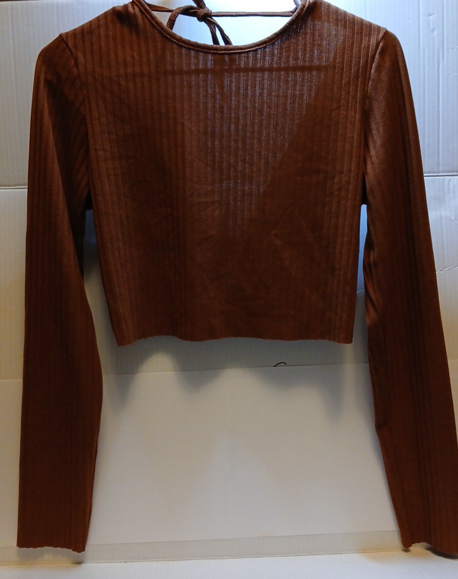 Shein Women's Long Sleeve Backless Crop Top  Size Large