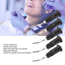 100pcs Disposable Dental Pre Bent Irrigation Needle Tips Dental Dispensing