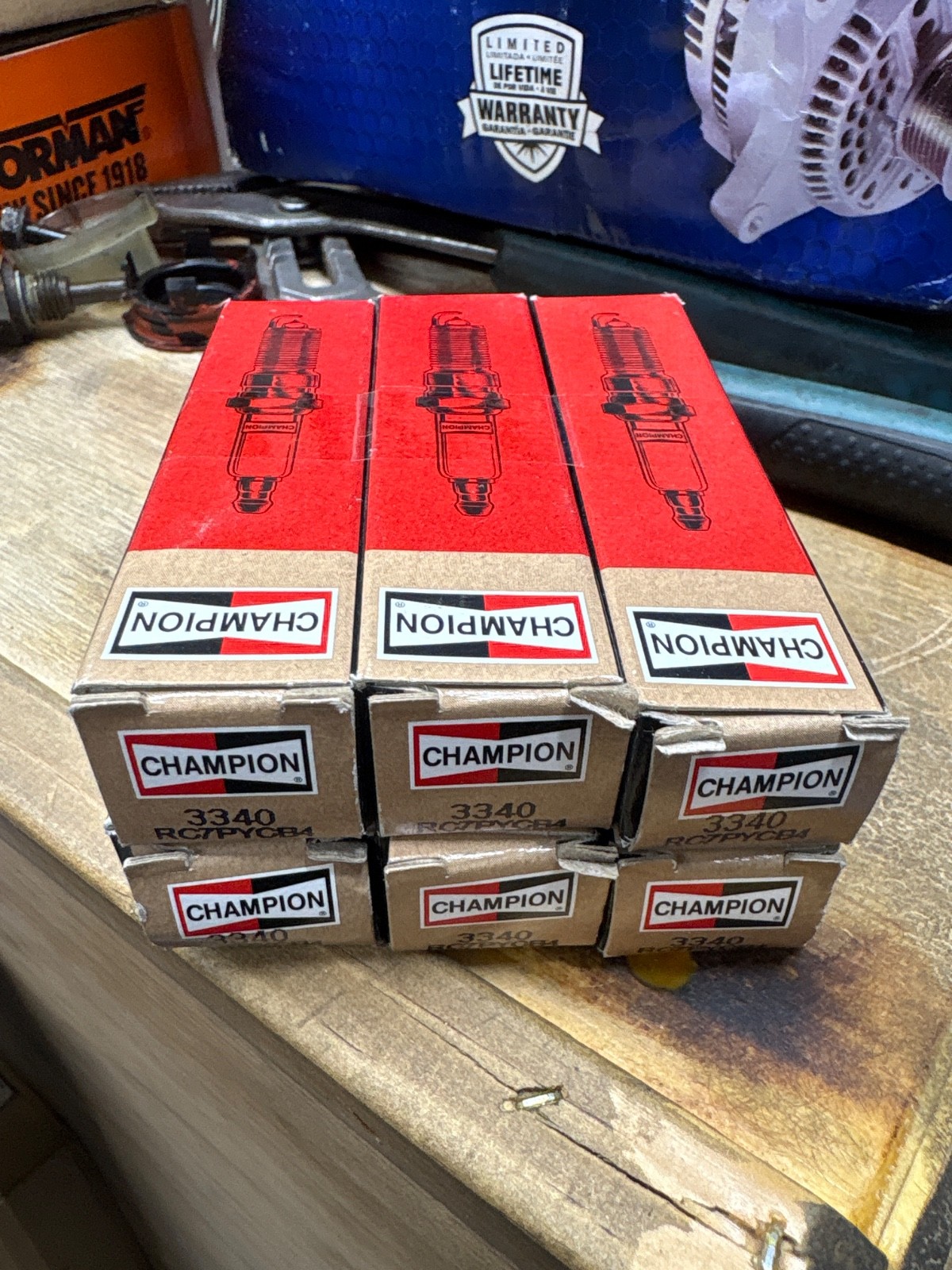 6 New Genuine Champion 3340 RC7PYCB4 Platinum Power Spark Plugs New 6 Set 