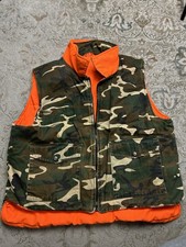 Vintage Sports Afield Mens Size XL Realtree Camo Hunting Reversible Orange Vest