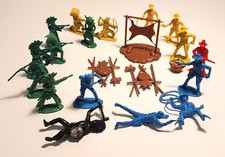 Vintage Plastic Western Cowboys  Indians Random Lot of 21