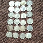 Roosevelt Dimes Lot of 24 Silver 10C Coins 1948-1960 Circulated