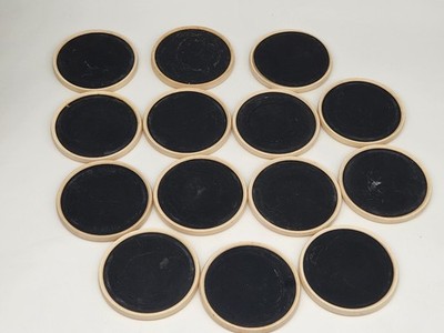Vintage DANSK MCM Wood Formica Round Coasters   Set of 14