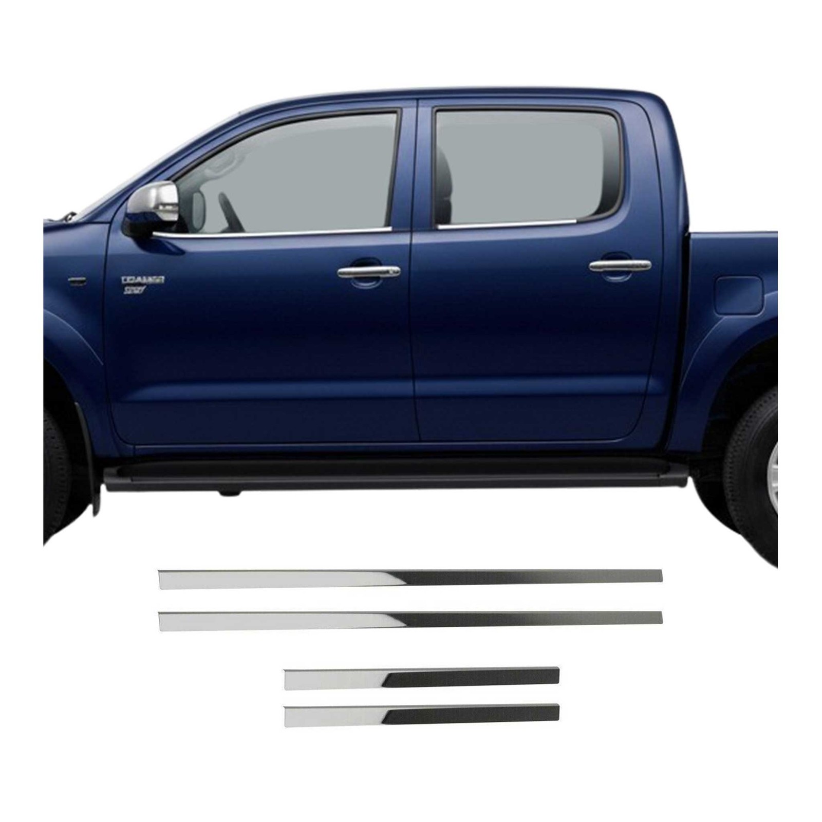 Baguette de finition de vitre Toyota Hilux 2005-2015 protection inox anti-rayures