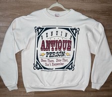 Vintage 1993 Antique Funny Crew Neck Sweatshirt Size XL USA Made 90s
