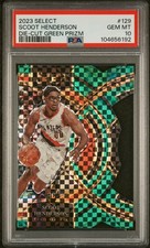2023 Panini Select Scoot Henderson #129 Die Cut Green Prizm 5/5 Rookie RC PSA 10