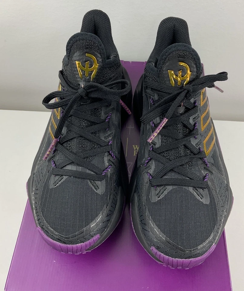 New Adidas Mahomes 1 Impact FLX Boy Size 2 Marvel Black Panther GX9654 With Box - Image 2 of 4