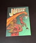1989 Michael Jordan Cartoon Card Fire Dunk NBA JAM ERROR SCOTTIE PIPPEN ON BACK