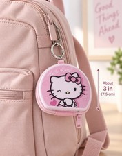 Hello Kitty Mini Coin Purse Keychain Pink Sanrio Winking Zipper Case 3" Licensed
