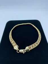 RCI 14K Yellow Gold Mesh Heart Bracelet 7”