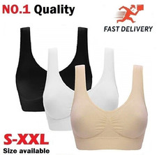 Womens Seamless Comfort Bra Comfy Shapewear Sports Stretch Crop Top Vest Support