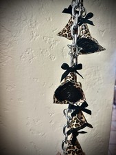Leopard Print Rose Charm key chain with Bow and Star Keyring STAR KEYRING 