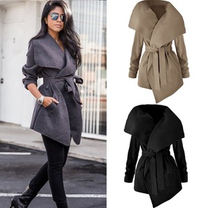 Winter Women Collar Trench Coat Warm Ladies Parka Overcoat Long Jacket ...