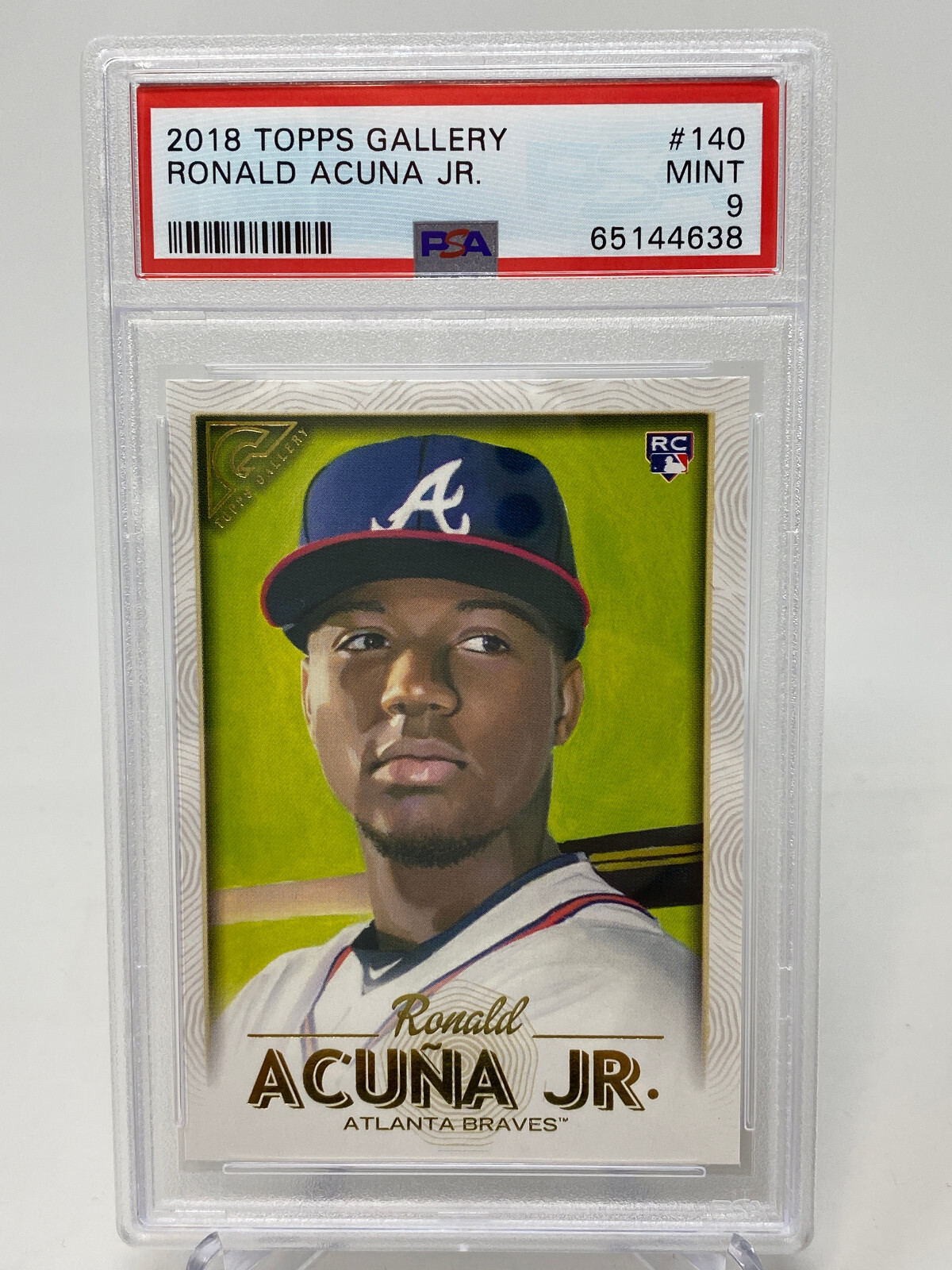 2018 Topps Gallery #140 Ronald Acuna Jr. Rookie Card - PSA 9 view 4