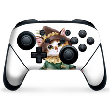 Nintendo Switch Pro Controller Skin Decal Vinyl Wrap - Kitten Scarecrow