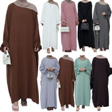 Modest Women Muslim Abaya Long Robes Turkey Kaftan Soild Color Maxi Dress Dubai