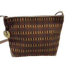 Vintage Sharif Woven Braided Multi Color Aztec Crossbody Purse Made in USA