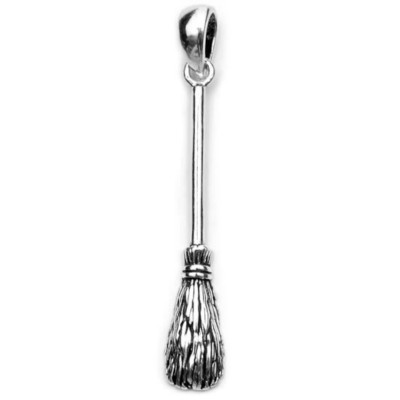 BESENSTIEL ANHÄNGER STERLINGSILBER Wicca Hexe Witchy Pagan Broom VON PETER STONE